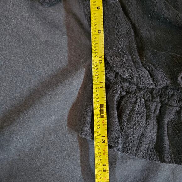 Polly Black Crop Tie Front Top Size 4 Flutter Sleeve Festival Concert Milk Maid - Picture 9 of 9